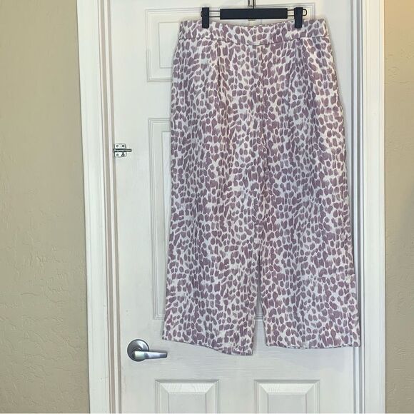 J.Crew Taryn Pants in Lilac Leopard Size 12 - Picture 11 of 11